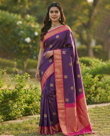 Wine Pink Jacquard Saree for Women – Premium Festive & Wedding Wear Elegance