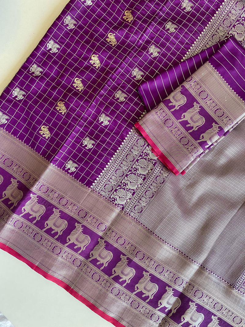 Premium Purple Jacquard Saree
