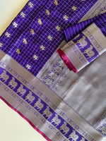Royal Blue Jacquard Saree