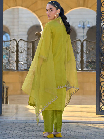 Lemon Luxe Embroidered Georgette Suit Set