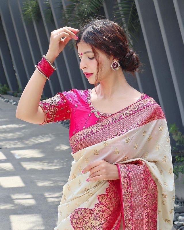 Kanjeevaram Saree with Contrast Border
