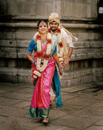 Kanjeevaram Saree with Contrast Border - Ibis Fab