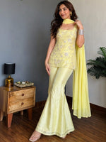 Noir Bloom Embroidered Faux Georgette Suit Set