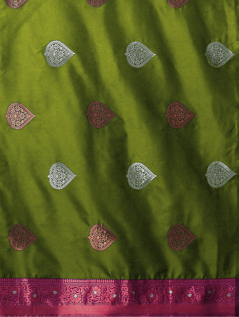 Mahendi Green Jacquard Saree