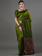 Elegant Mahendi Jacquard Saree