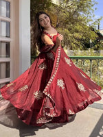 Maroon Embroidered Anarkali Suit Set