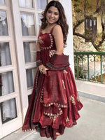 Maroon Embroidered Anarkali Suit Set