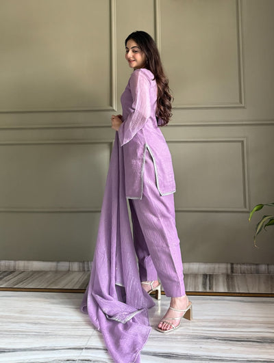 Onion Zardosi Crunchy Silk Patiala Suit Set