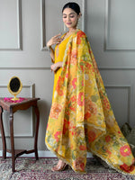 Zafrina Mustard Chanderi Suit Set