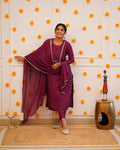Maroon Mehira Embroidered Rayon Suit Set