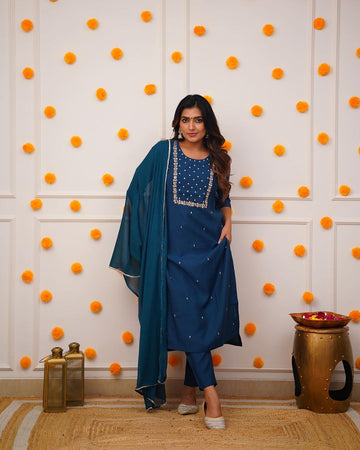 Rama Mehira Embroidered Rayon Suit Set