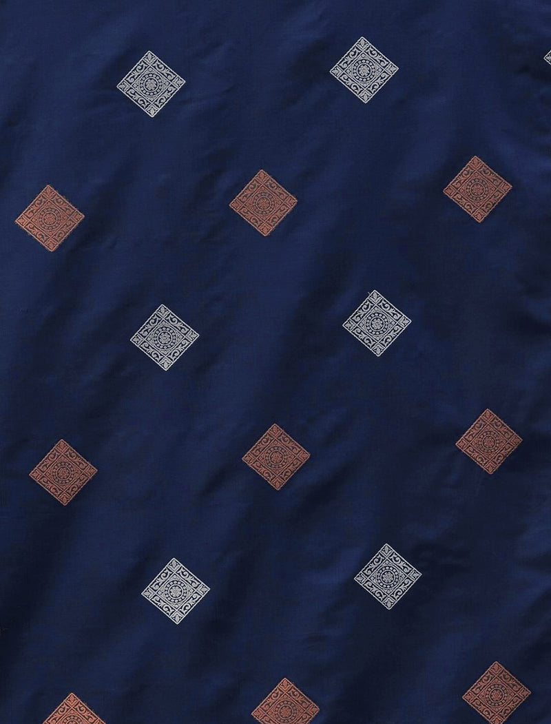 Navy Blue Jacquard Saree