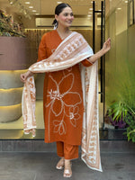 Floral Printed Rayon Silk Ethnic Suit Set