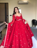 Neha Elegant Red Festival Anarkali Suit Set