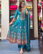 Rajasthani Chinon Anarkali Kurta Set for Women