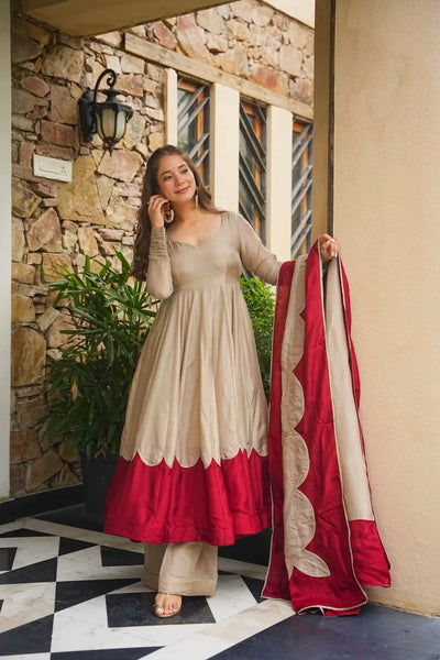 Evara Bloom Russian Silk Anarkali Suit Set