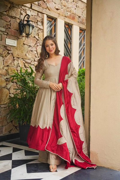 Evara Bloom Russian Silk Anarkali Suit Set