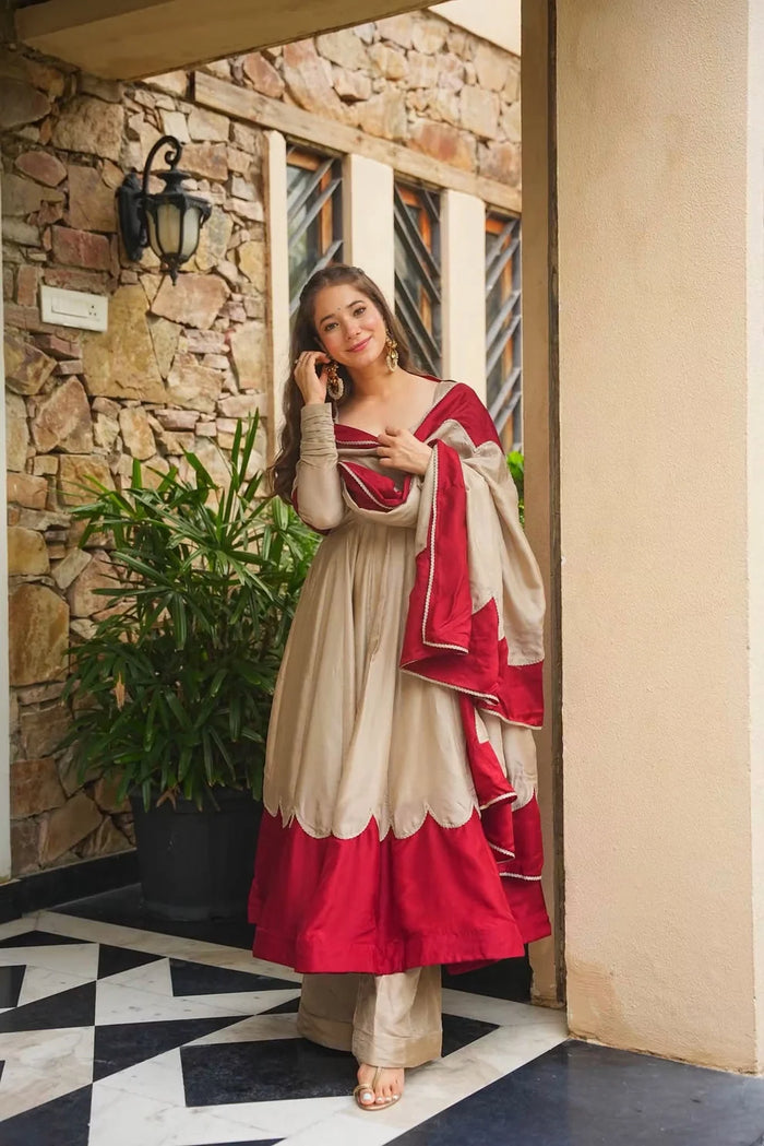 Evara Bloom Russian Silk Anarkali Suit Set