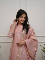 Chanderi Silk Celebration Suit with Detailed Embroidery