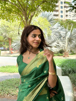 Emerald Green Jacquard Saree