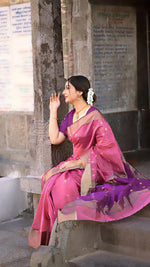 Soft Silk Classy Purple Colour Saree, Shining Party Wear