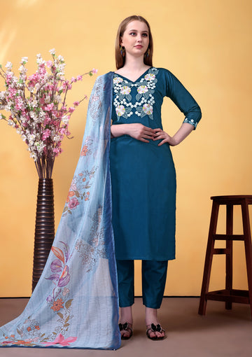 Rama Embroidered Rayon Suit Set