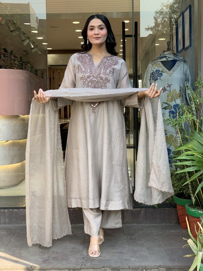 Premium Soft Muslin Cotton Suit Set with Fine Embroidery