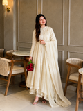 Elegant White Anarkali Suit Set with Dupatta