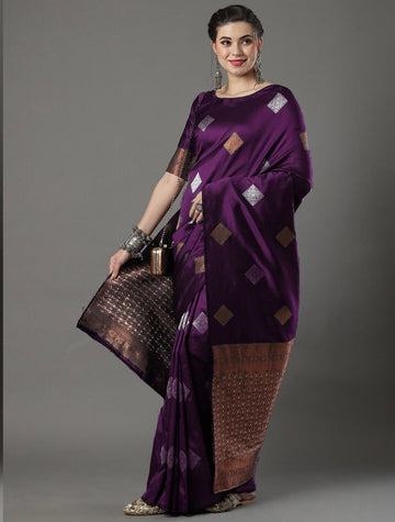 Wine Jacquard Saree – Elegant Woven Saree for Festive & Wedding Occasions