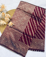 Wine Maroon Jacquard Saree