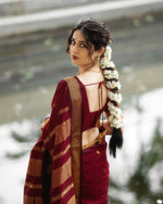 Maroon Jacquard Saree