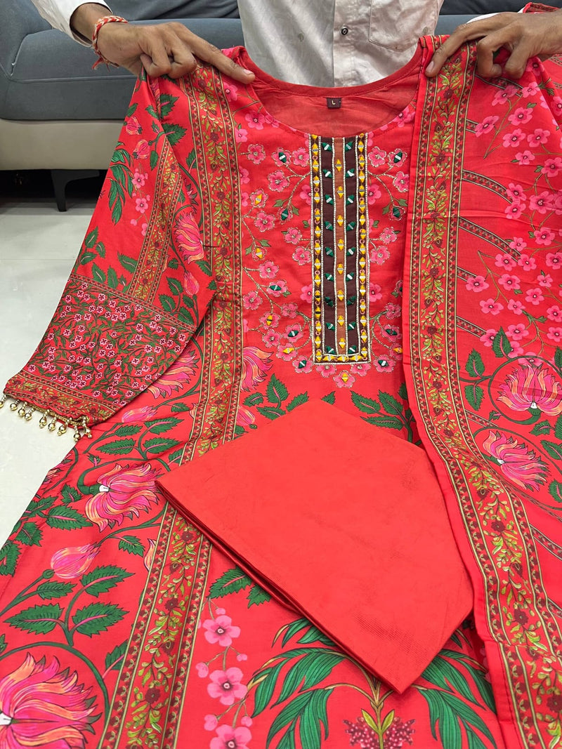 Premium Muslin Kurti Pant Dupatta Set for Women