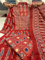 Jaipuri Maroon Cotton Suit Set for Women with Dupatta