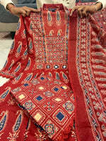 Jaipuri Maroon Cotton Suit Set for Women with Dupatta