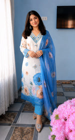 Soft Cotton Chinon Designer 3 Piece Suit Set with Dupatta