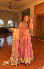 Blush Pink Georgette Anarkali Suit Set