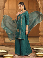 Rama Silk Blend Embroidered Suit Set