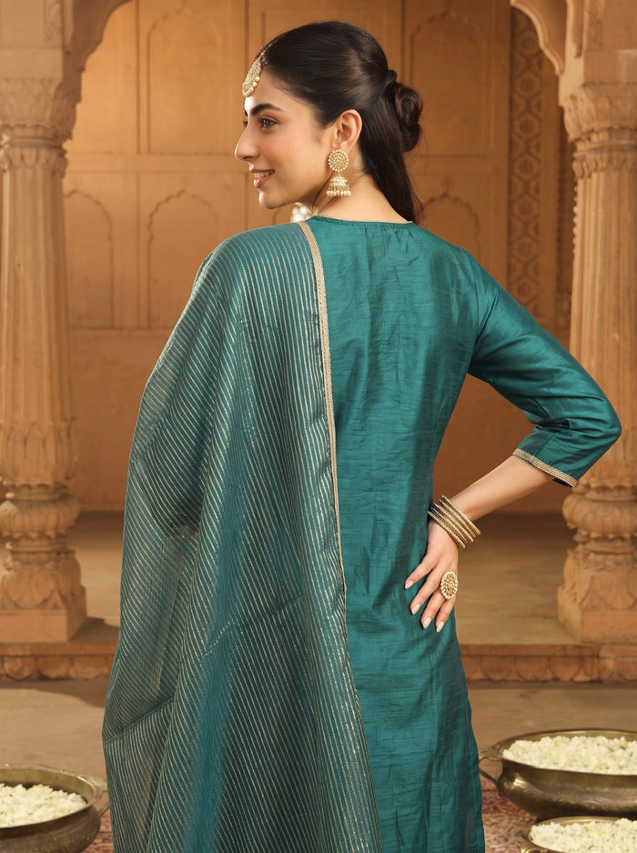 Rama Silk Blend Embroidered Suit Set