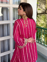 Rani Pink Viscose Zari Kurta Pant Set