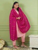 Pink Simmer Vichitra Silk 3-Piece Suit Set