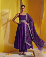 Wine Vichitra Silk Ethnic 3-Piece Suit Set