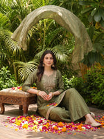 Mehndi Silk Blend Kurta Set