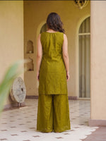 Olive Green Fandy Kurta Set