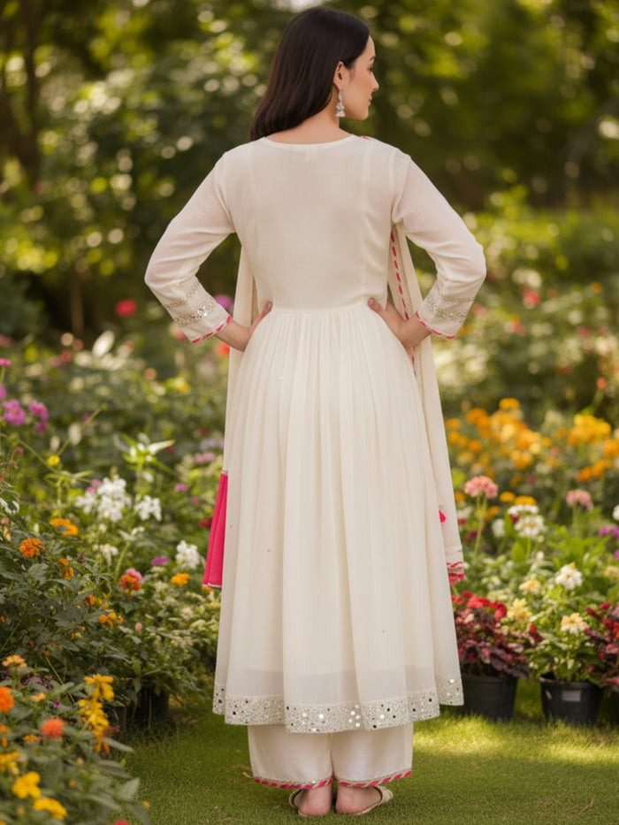 White Georgette Kurta Set