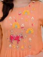 Peach Georgette Kurta Set