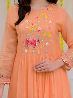 Peach Georgette Kurta Set