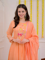 Peach Georgette Kurta Set