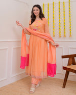 Peach Georgette Kurta Set