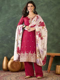 Pink Silk Embroidered Kurta Set