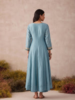 Sky Blue Vichitra Silk Suit Set